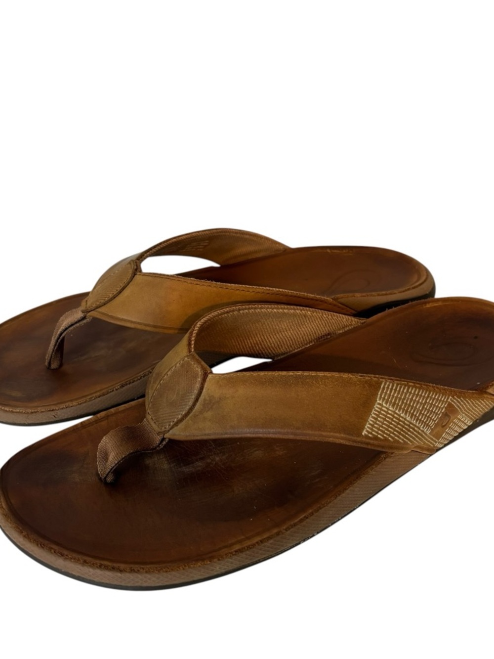 Olukai Tuahine Men’s Toffee Brown Leather Flip Flop Sandal US Size US 11 EU 44 - Picture 3 of 7